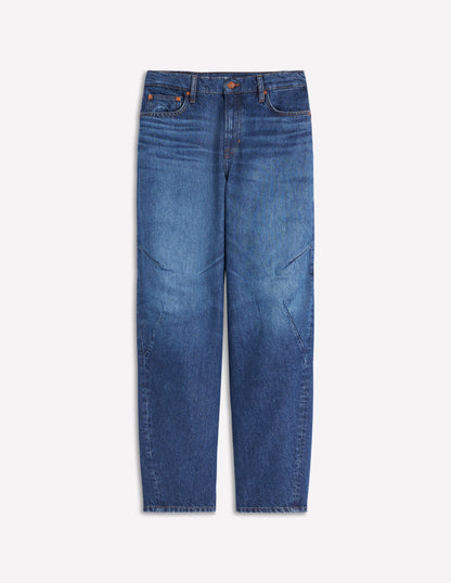 Full Length Barrel Leg Jeans-Dark Vintage-7