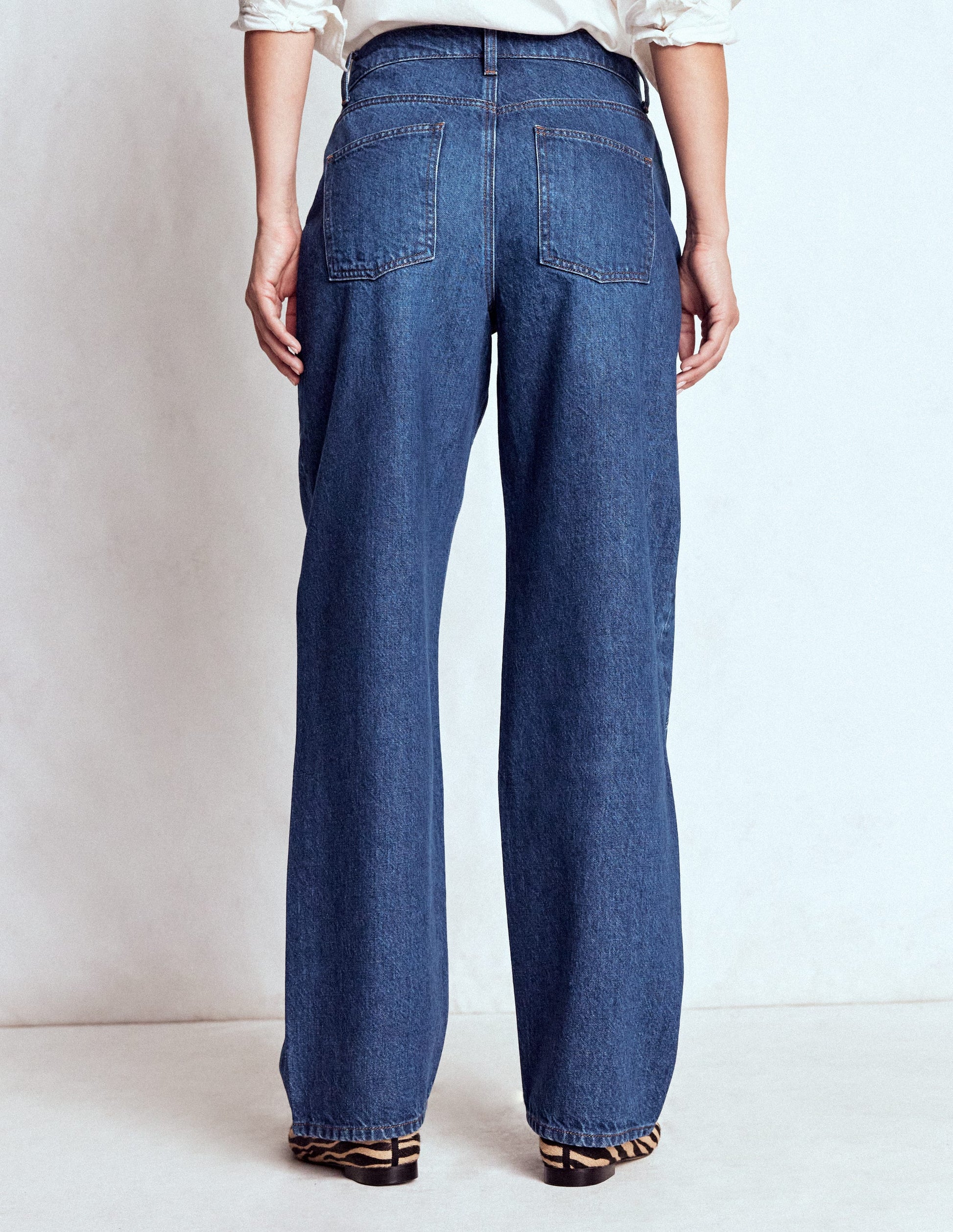 Full Length Barrel Leg Jeans-Dark Vintage-3