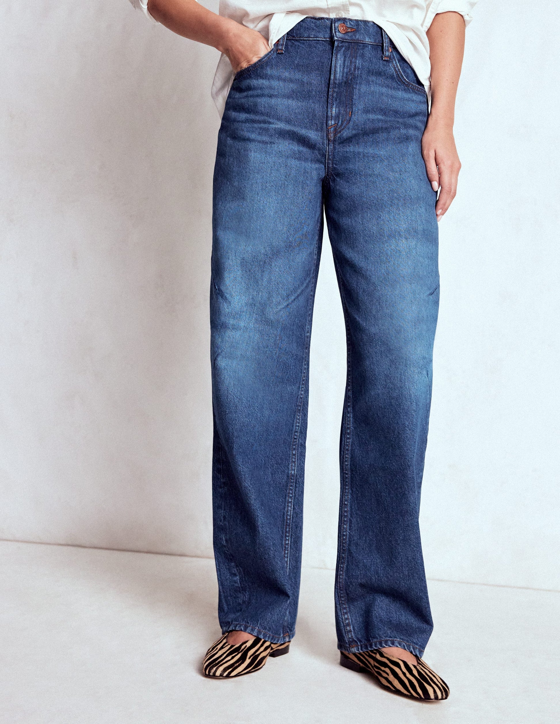 Full Length Barrel Leg Jeans-Dark Vintage-4