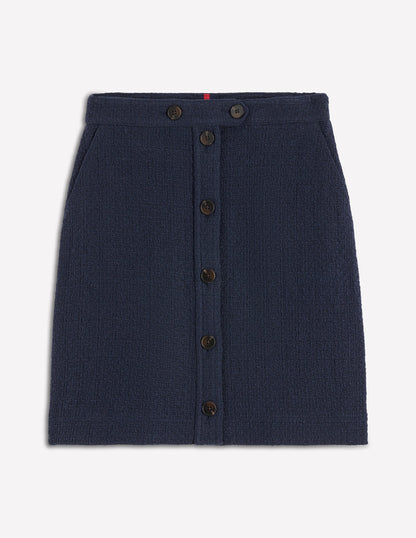 Cecelia Textured Skirt-Navy-5