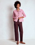 Canonbury Cotton 7/8 Trousers-Deep Aubergine
