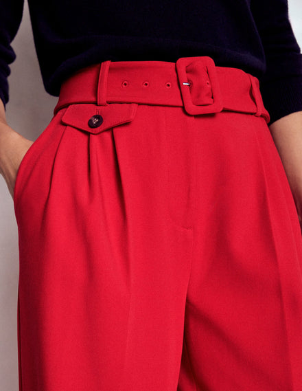 Pleat Front Trousers-Chilli Pepper