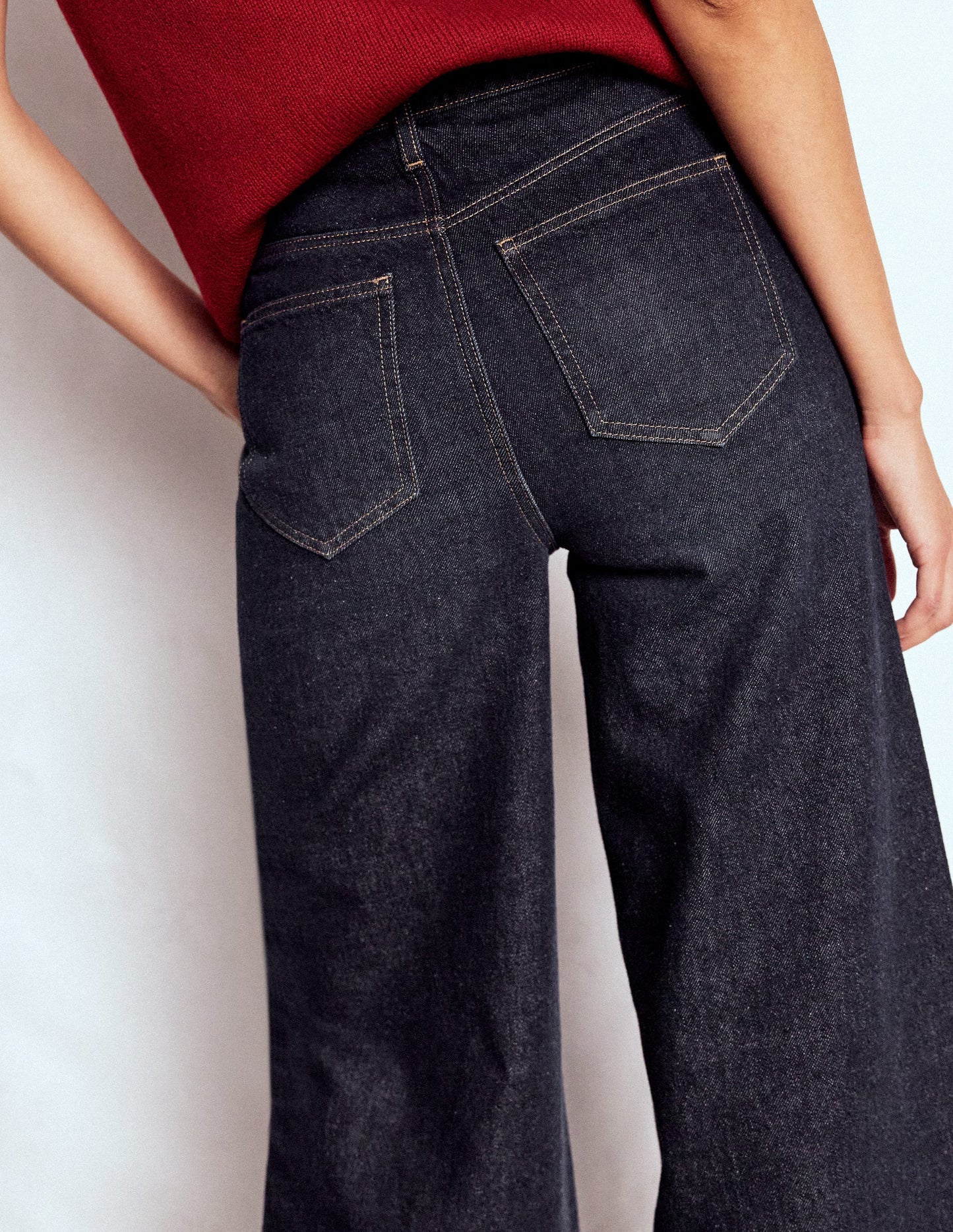 Relaxed Wide Leg  Jeans-Indigo