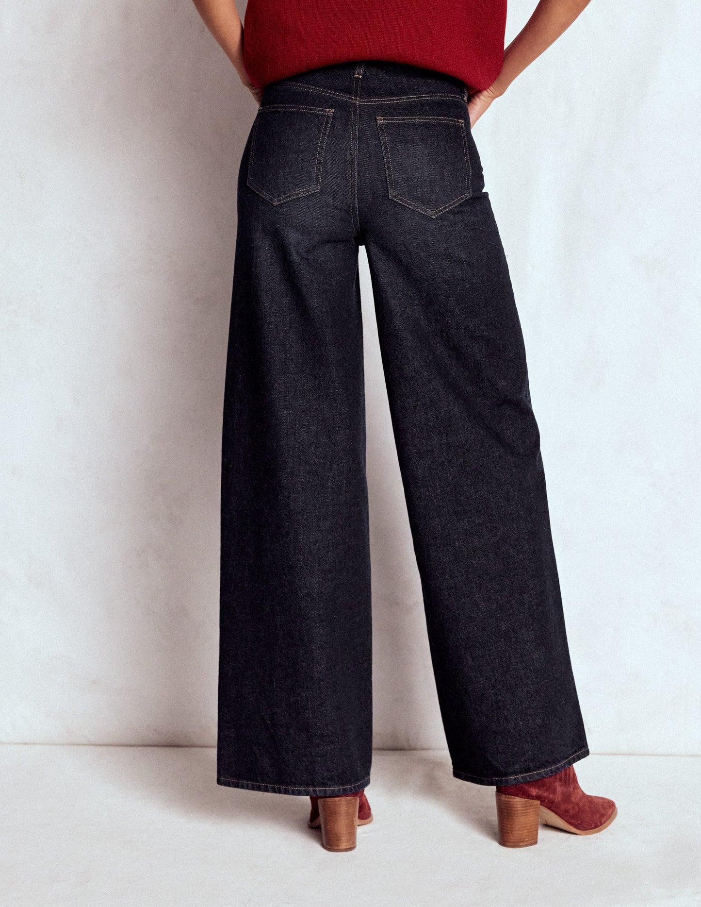 Relaxed Wide Leg  Jeans-Indigo