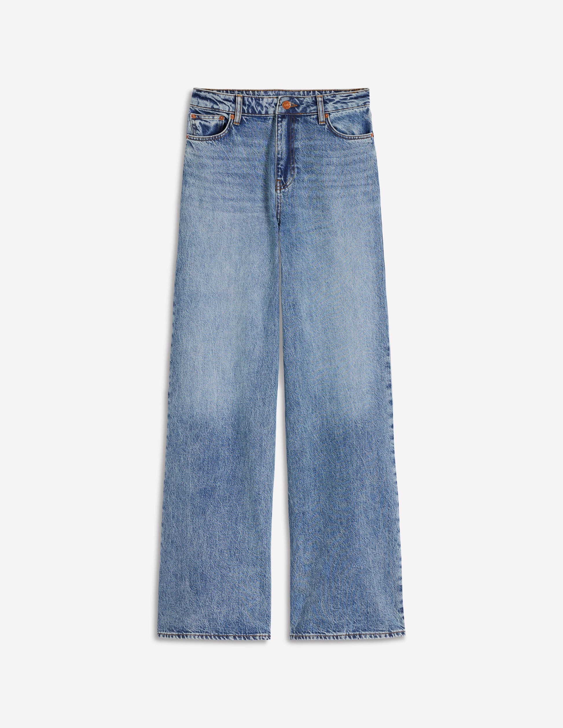 High Waist Wide Leg  Jeans-Mid Vintage-7
