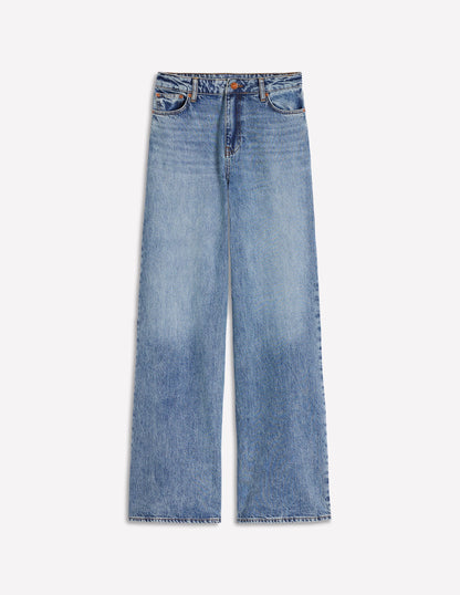 High Waist Wide Leg  Jeans-Mid Vintage-7