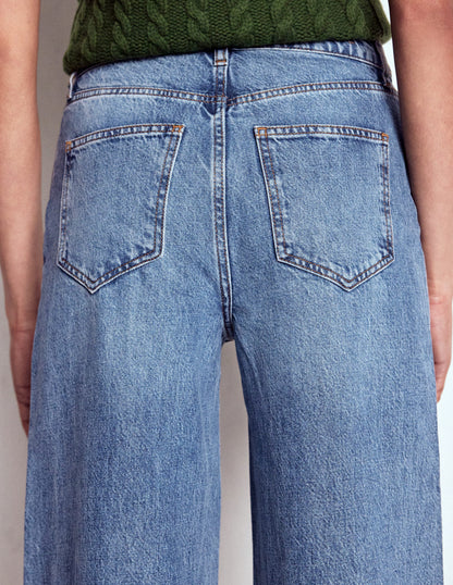 High Waist Wide Leg  Jeans-Mid Vintage-4