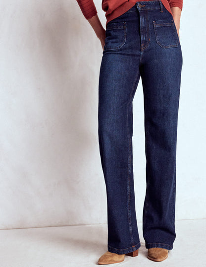 Straight Leg Pocket Jeans-Dark Vintage-4