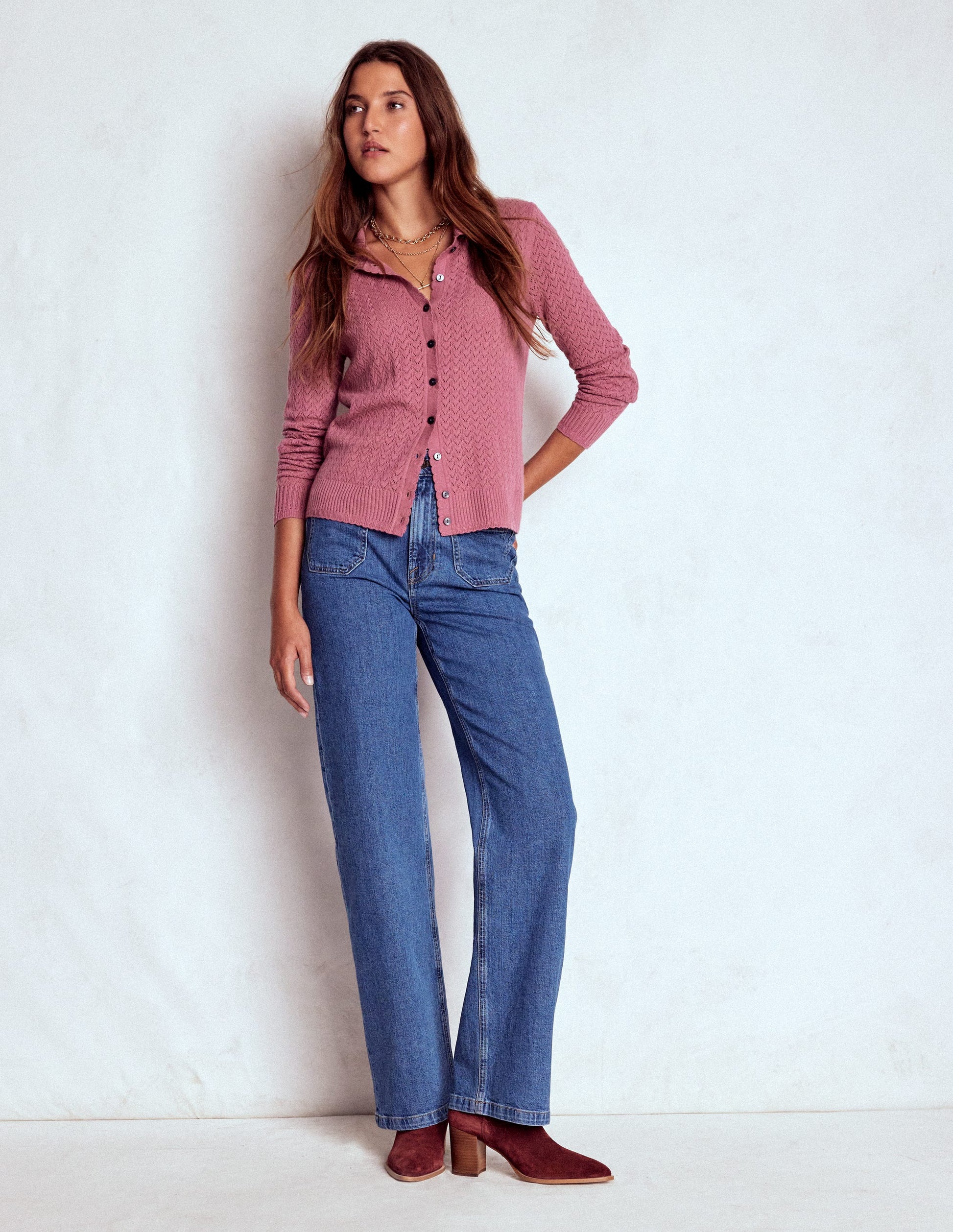 Straight Leg Pocket Jeans-Mid Vintage-1