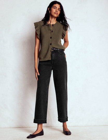 Mid Rise Stretch Jeans-Washed Black-1