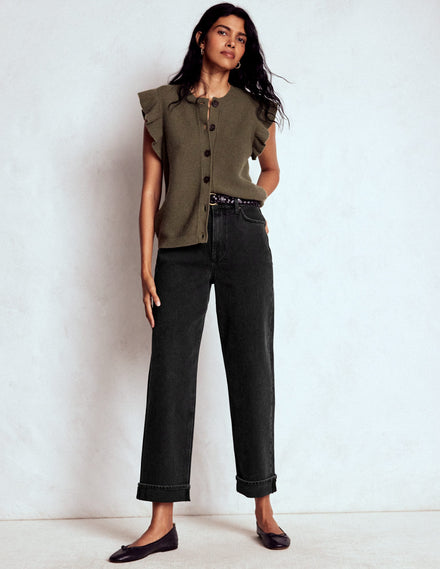 Mid Rise Stretch Jeans-Washed Black