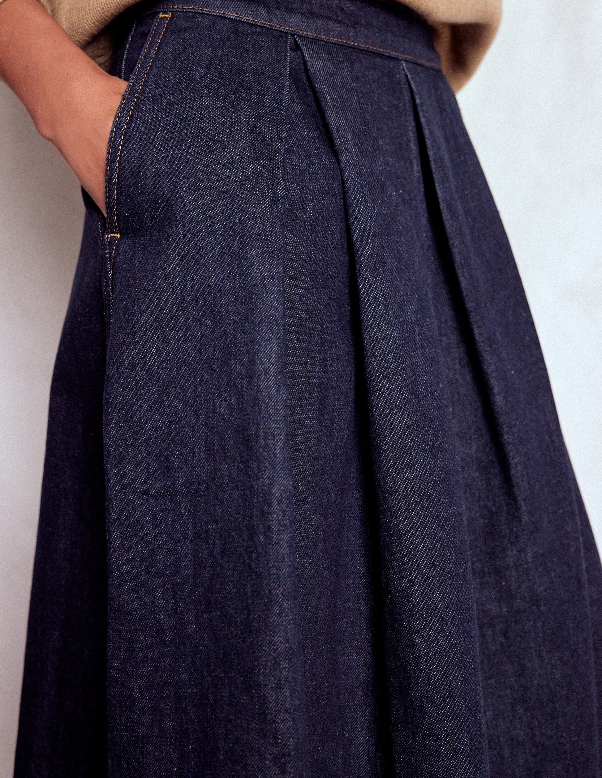 Verity Denim Midi Skirt-Indigo-3