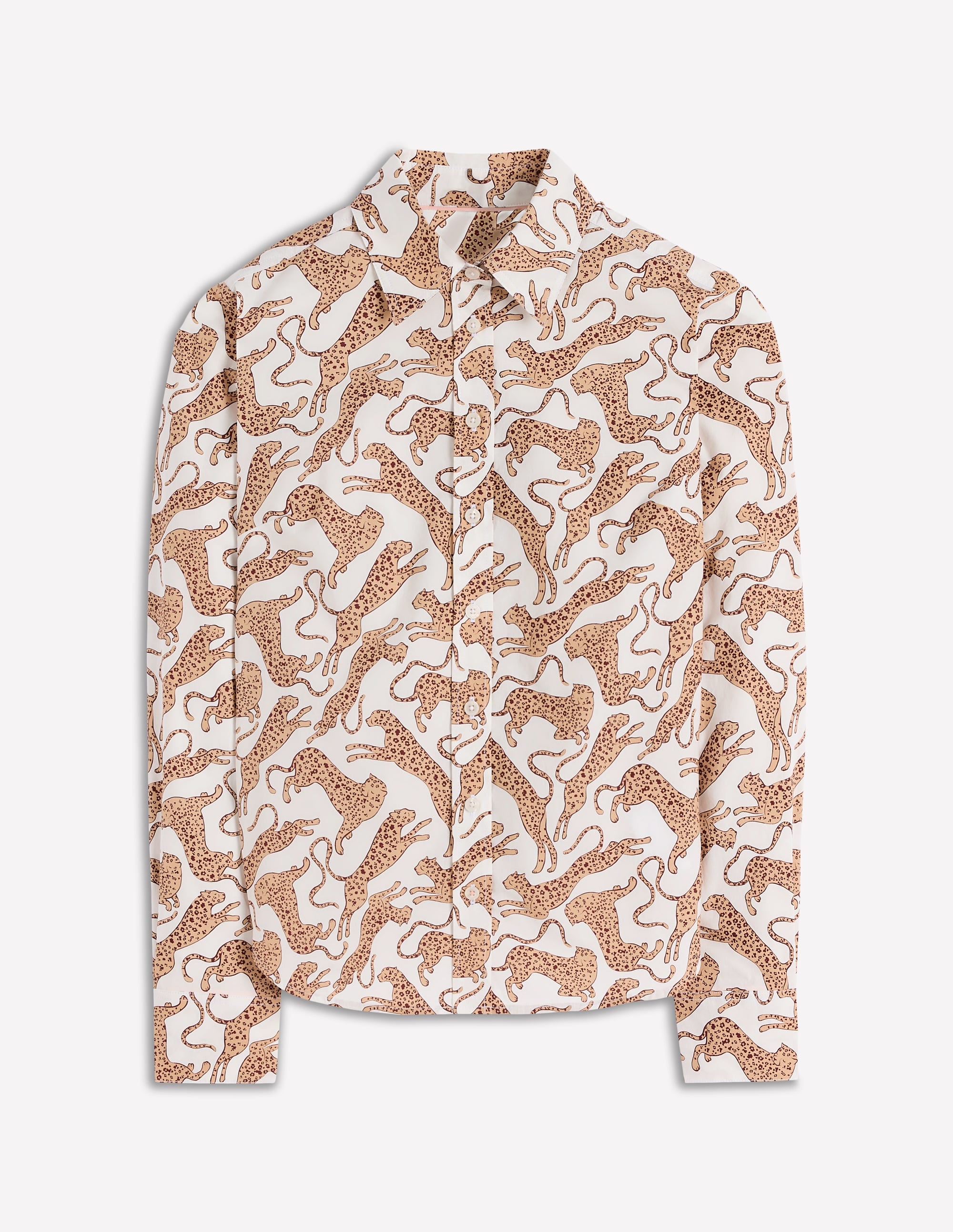 Sienna Cotton Shirt-Ivory, Leaping Leopard - Image 5