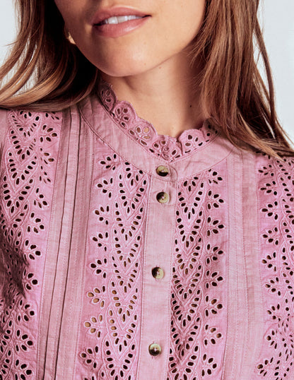 Savannah Broderie Top-Iris Pink-3