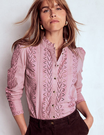 Savannah Broderie Top-Iris Pink-5