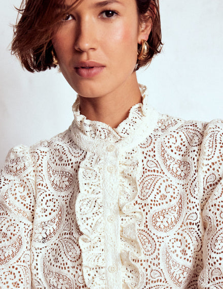 Sasha Lace Top-Ivory