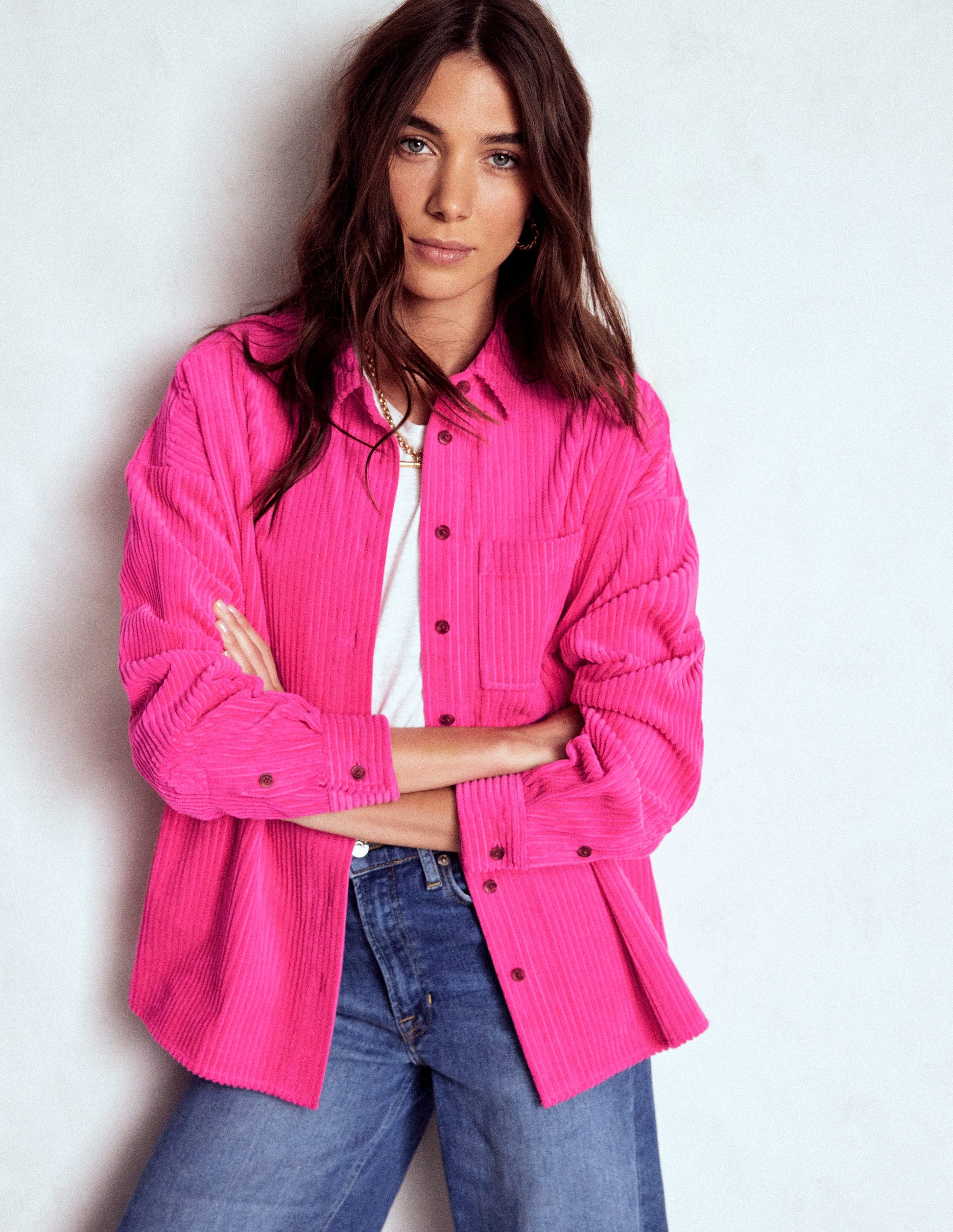 Cord Overshirt-Pink Peony-5