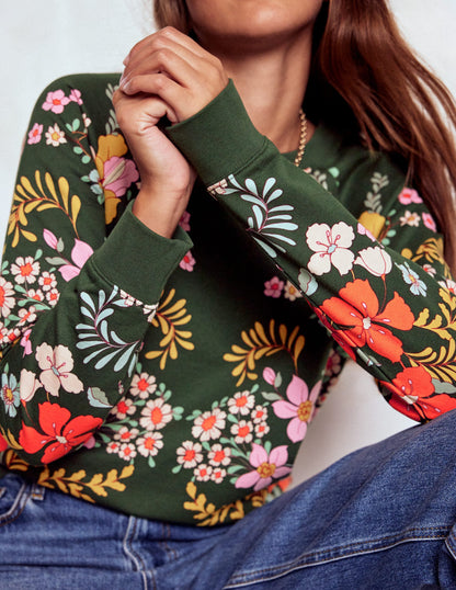 Rosa Printed Sweatshirt-Forest, Flourishing Garden-3