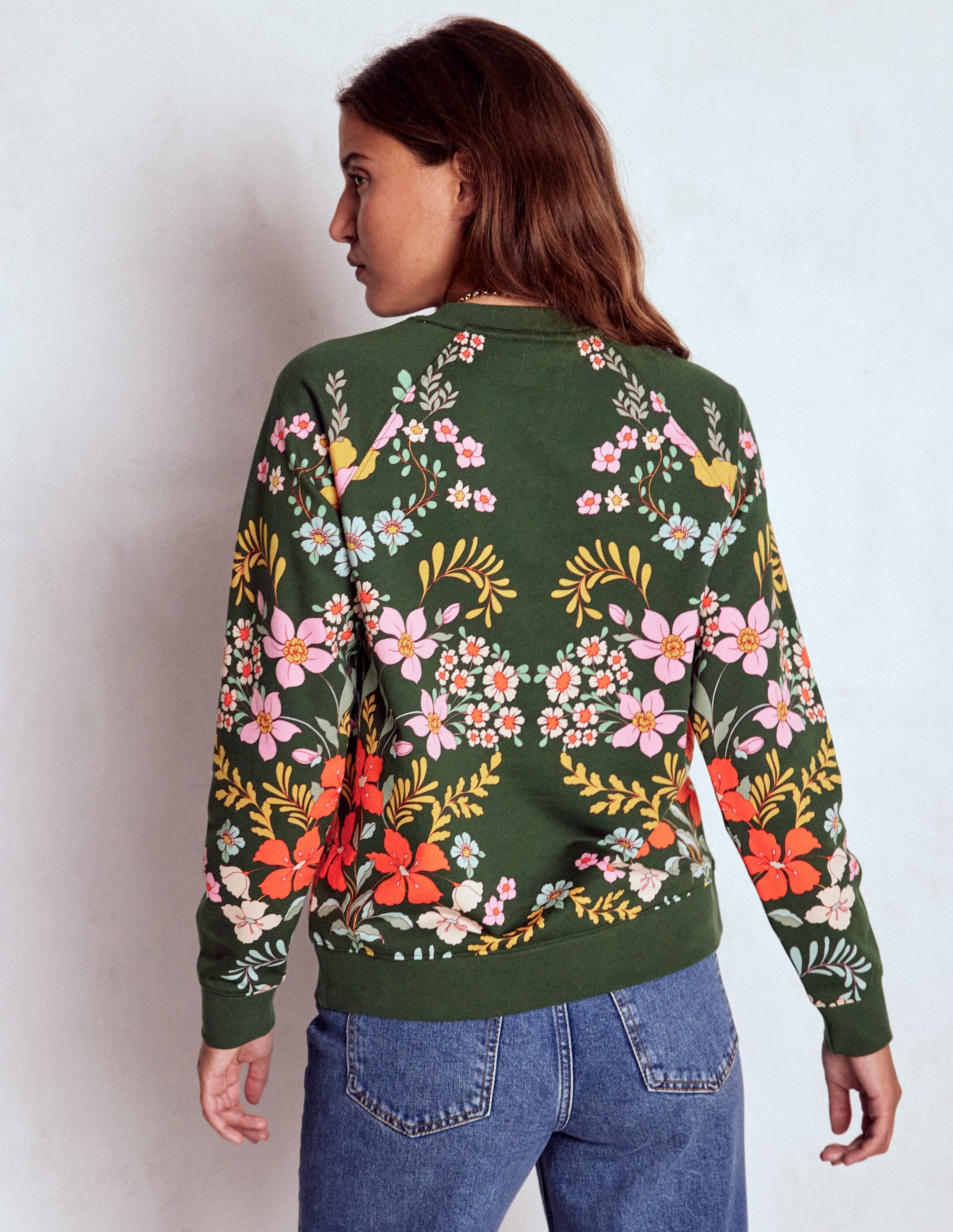 Rosa Printed Sweatshirt-Forest, Flourishing Garden - Image 3