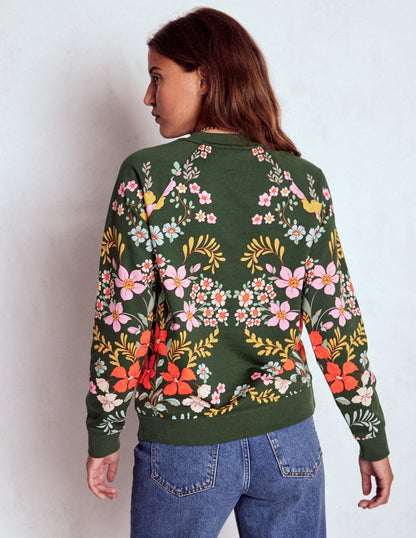 Rosa Printed Sweatshirt-Forest, Flourishing Garden-4