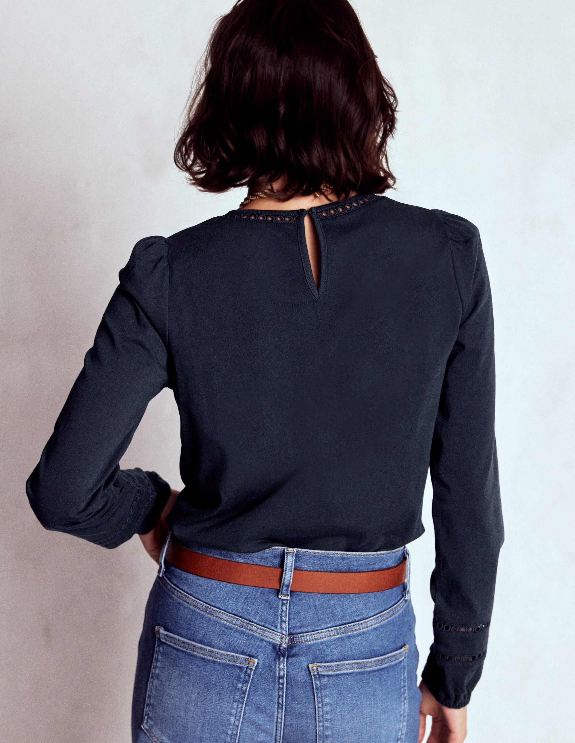 Flo Trim Detail Top-Navy - Image 3