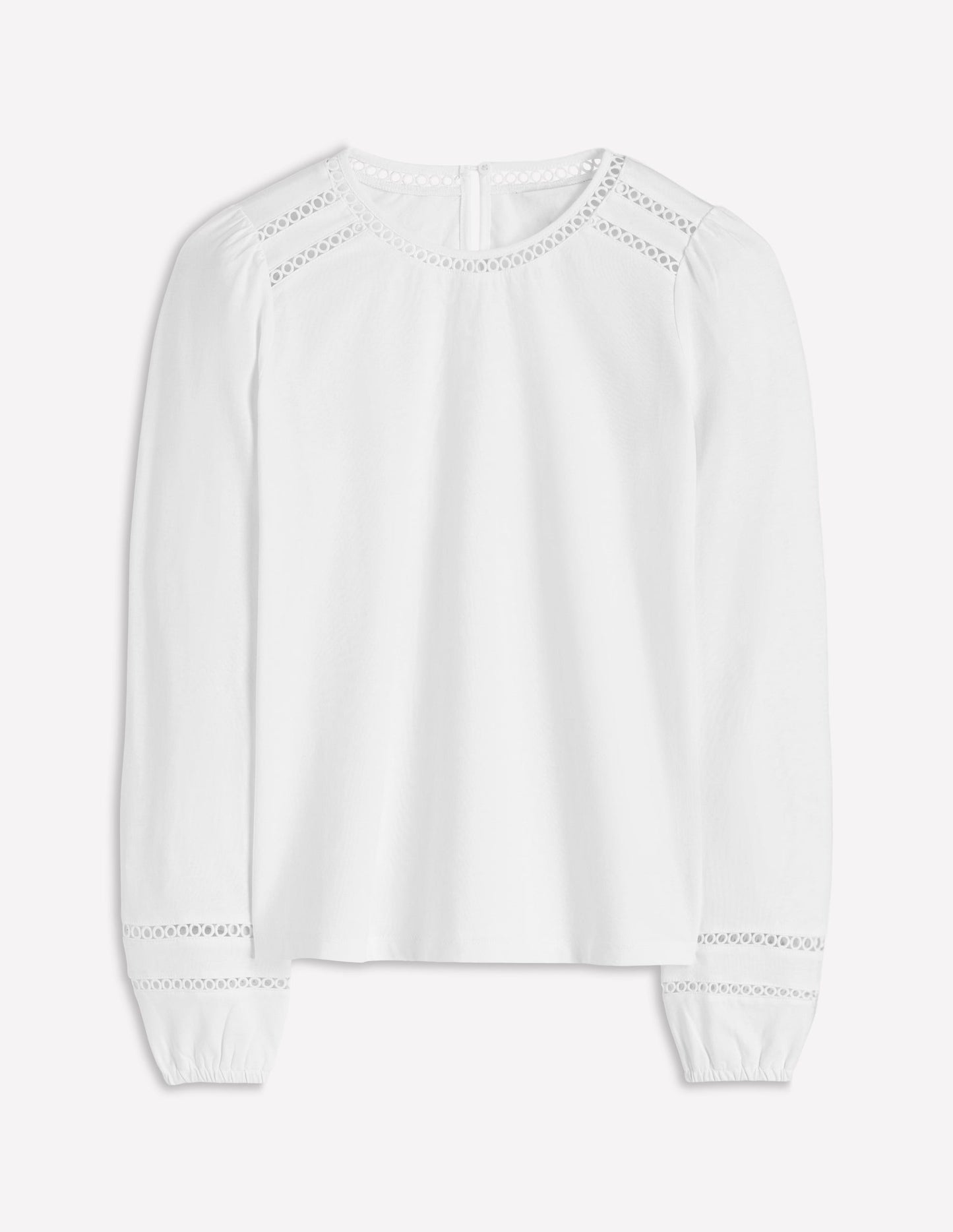 Flo Trim Detail Top-White
