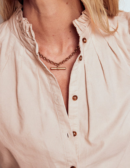 Lorna Cord Top-Almond Milk