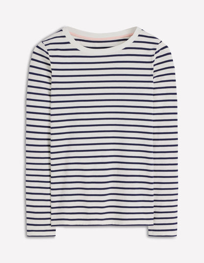 Olivia Long Sleeve Breton-Ivory, Navy-6