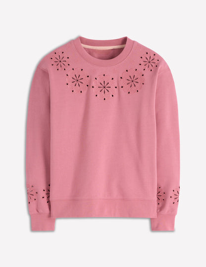 Emi Cutwork Sweatshirt-Pink Heather-5