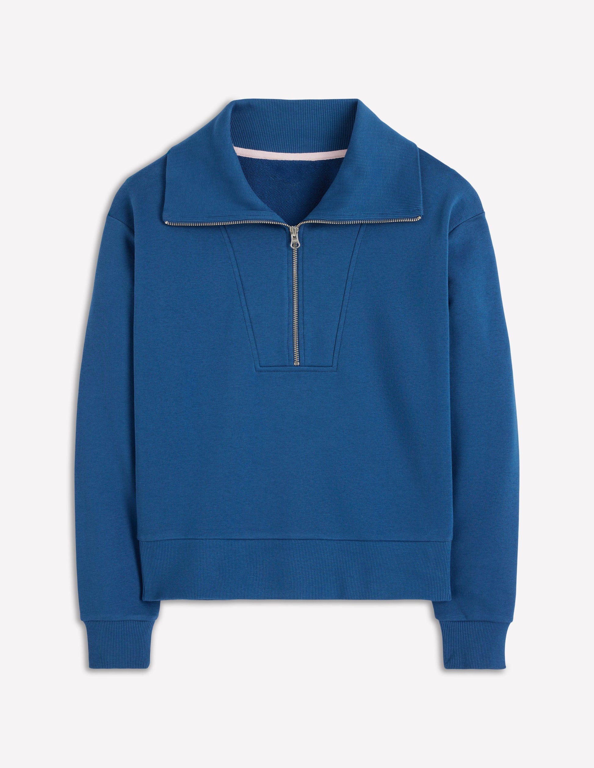 Panelled Half-zip Sweatshirt-Tourmaline Blue-5