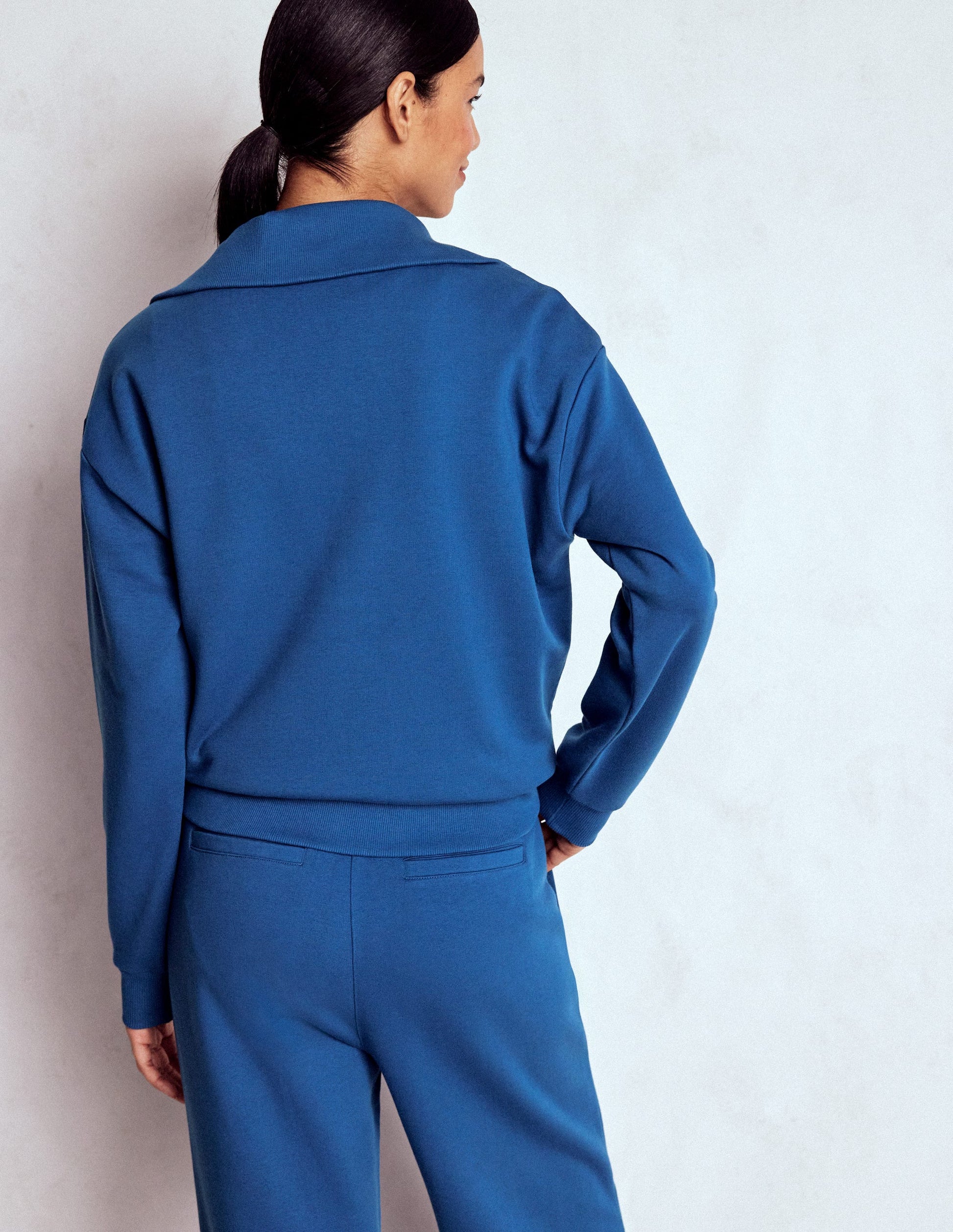 Panelled Half-zip Sweatshirt-Tourmaline Blue-4