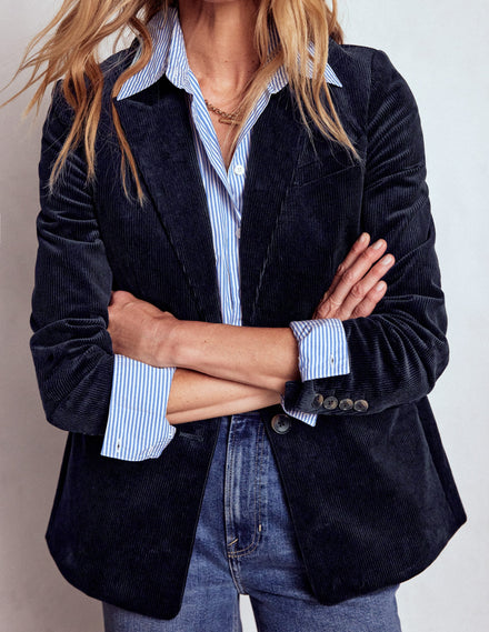 Stamford Cord Blazer-Navy