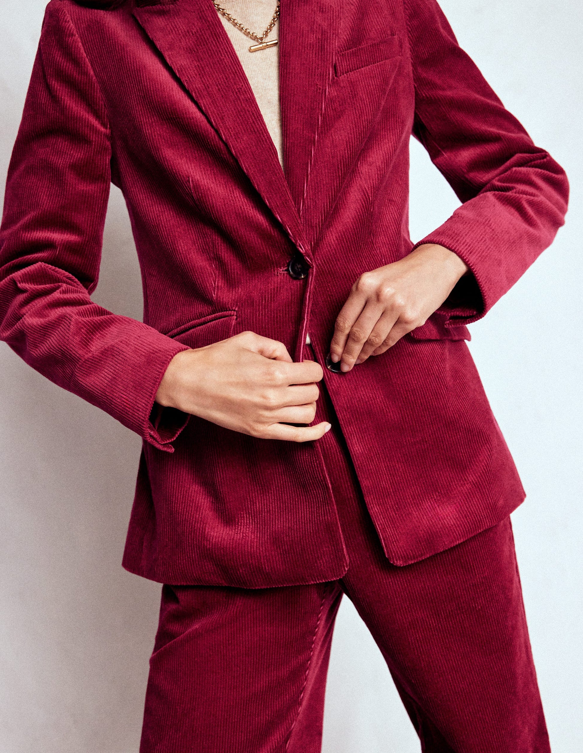 Stamford Cord Blazer-Burgundy Red-3