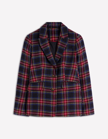 Stamford Wool-Blend Blazer-Navy, Green and Red Check-5
