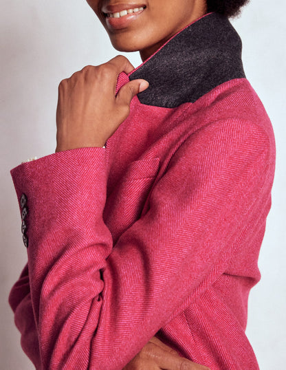 Stamford Wool-Blend Blazer-Red and Pink Wide Herringbone-3