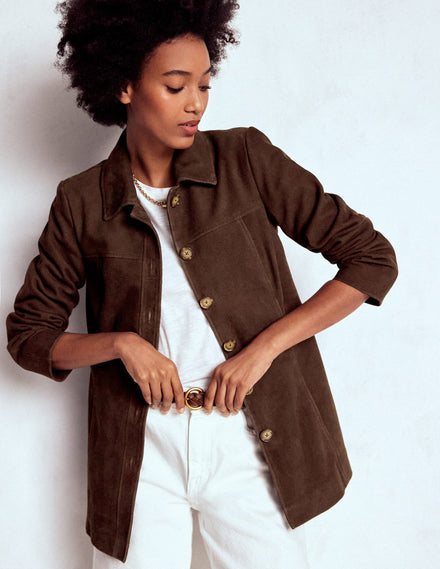 Suede Jacket-Dark Chocolate