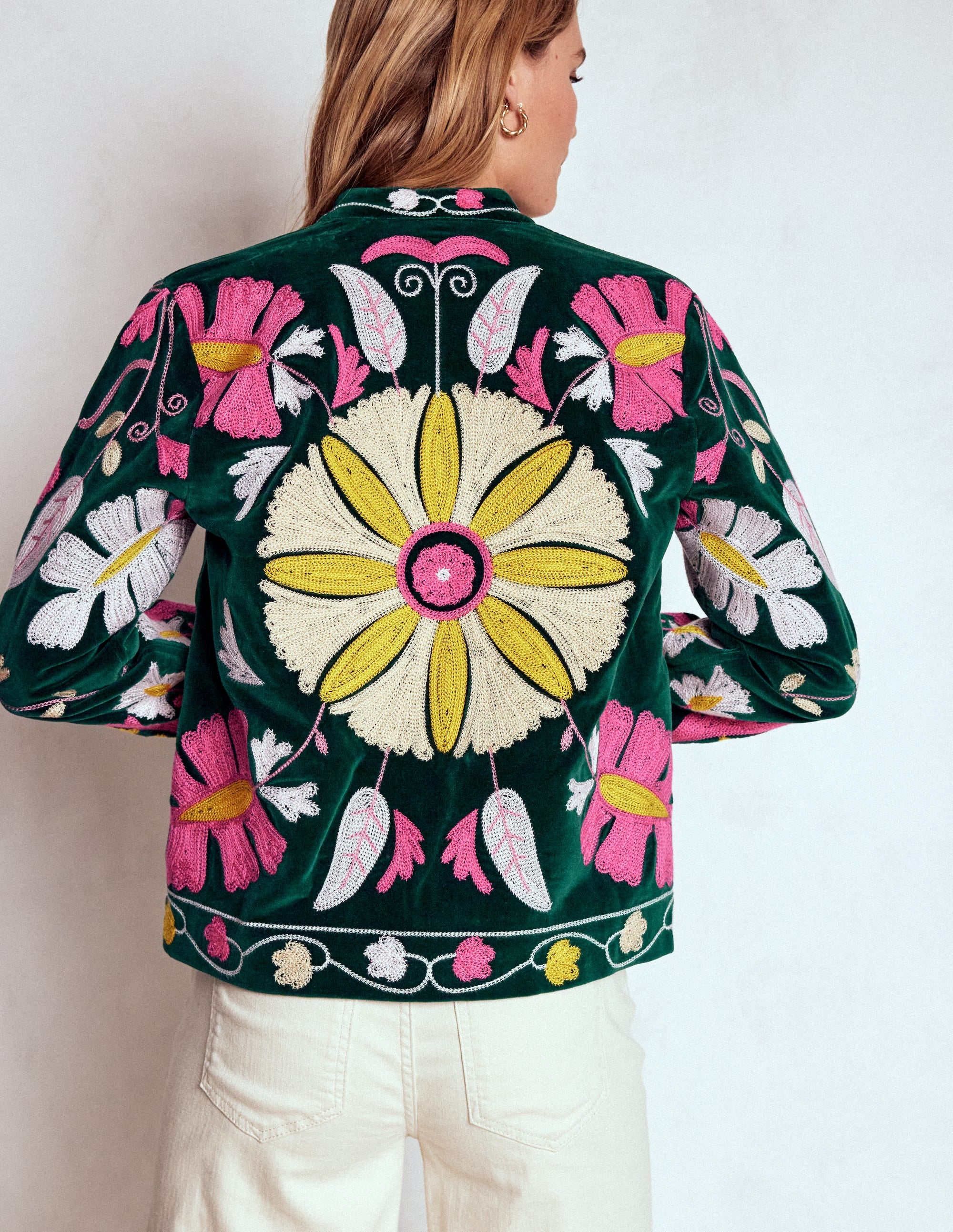 Embroidered Souvenir Jacket-Emerald Night Embroidery - Image 4