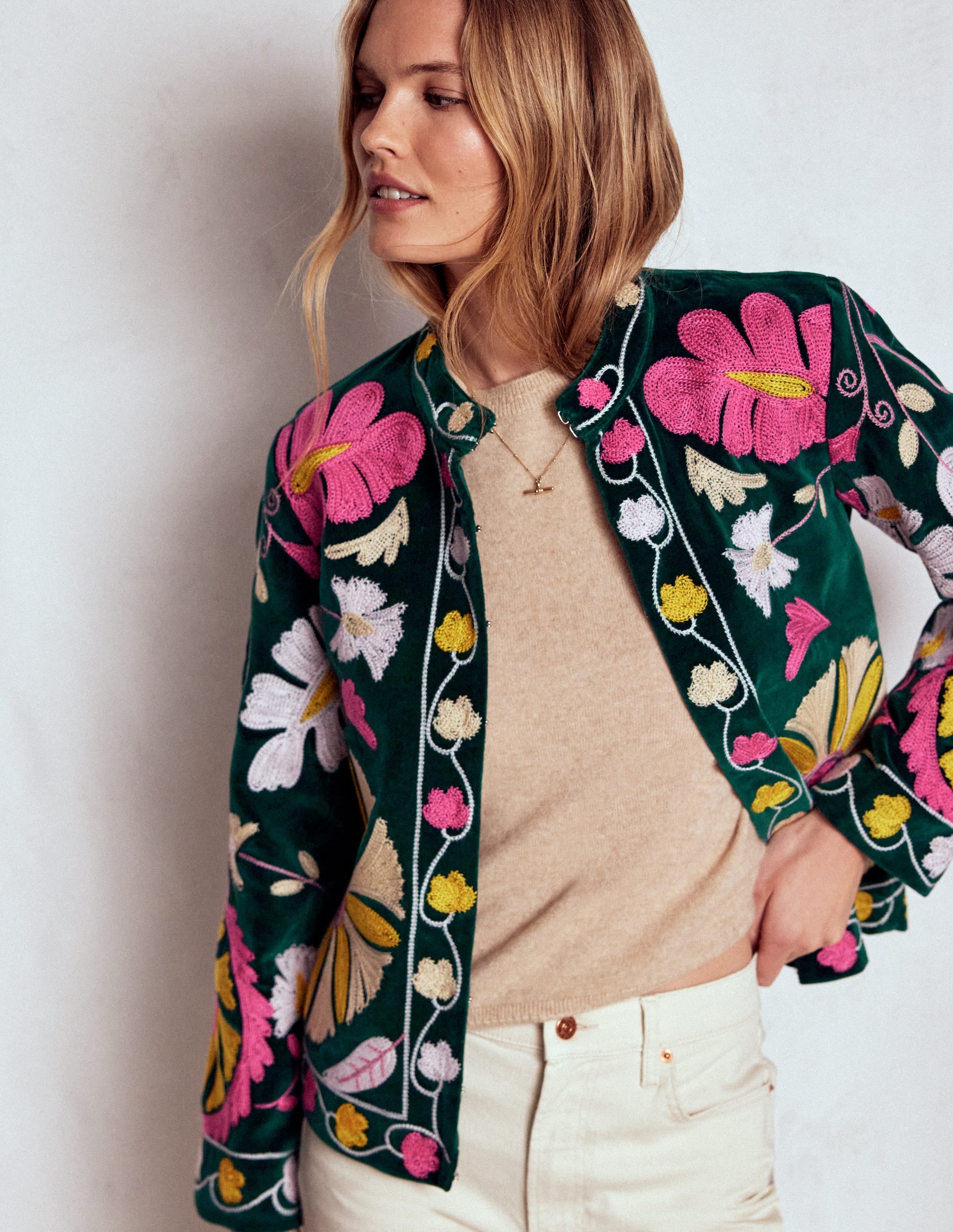 Embroidered Souvenir Jacket-Emerald Night Embroidery - Image 5