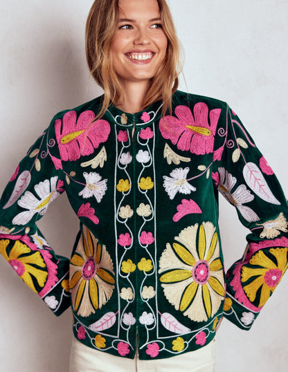 Embroidered Souvenir Jacket-Emerald Night Embroidery-7