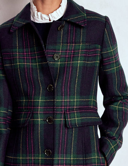 St Albans Coat-Navy & Green Tonal Check-3