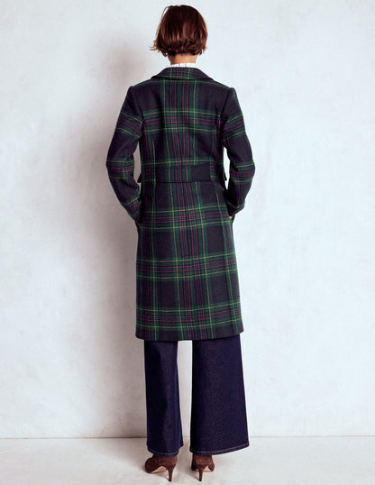 St Albans Coat-Navy & Green Tonal Check-4