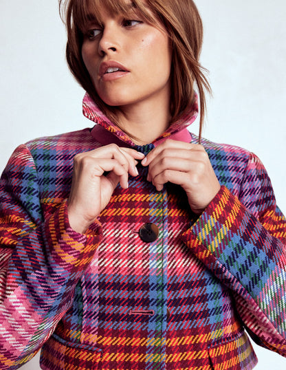 St Albans Coat-Rainbow Blanket Multi Gingham-3