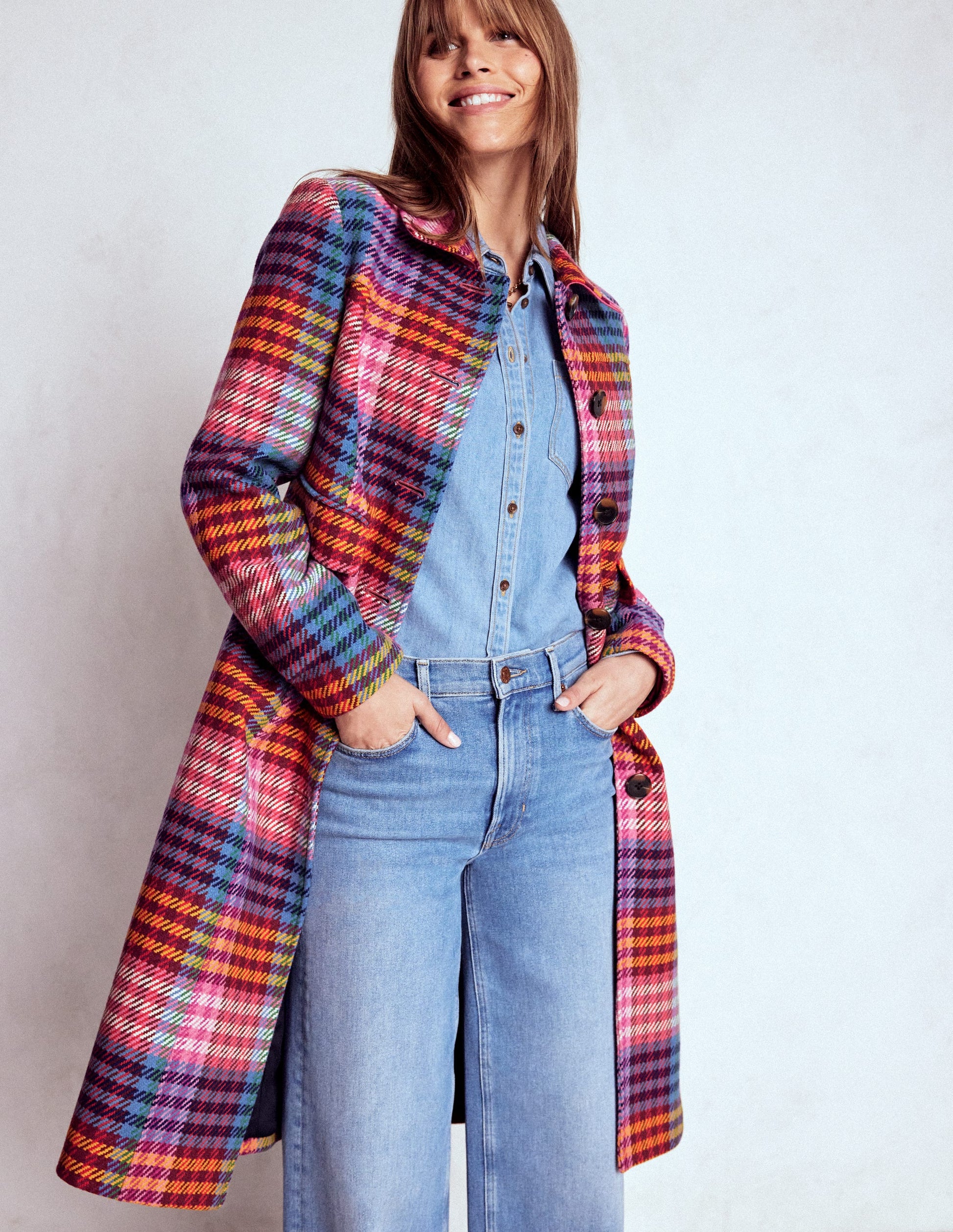 St Albans Coat-Rainbow Blanket Multi Gingham-6