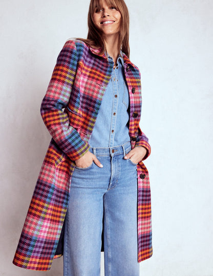 St Albans Coat-Rainbow Blanket Multi Gingham-6