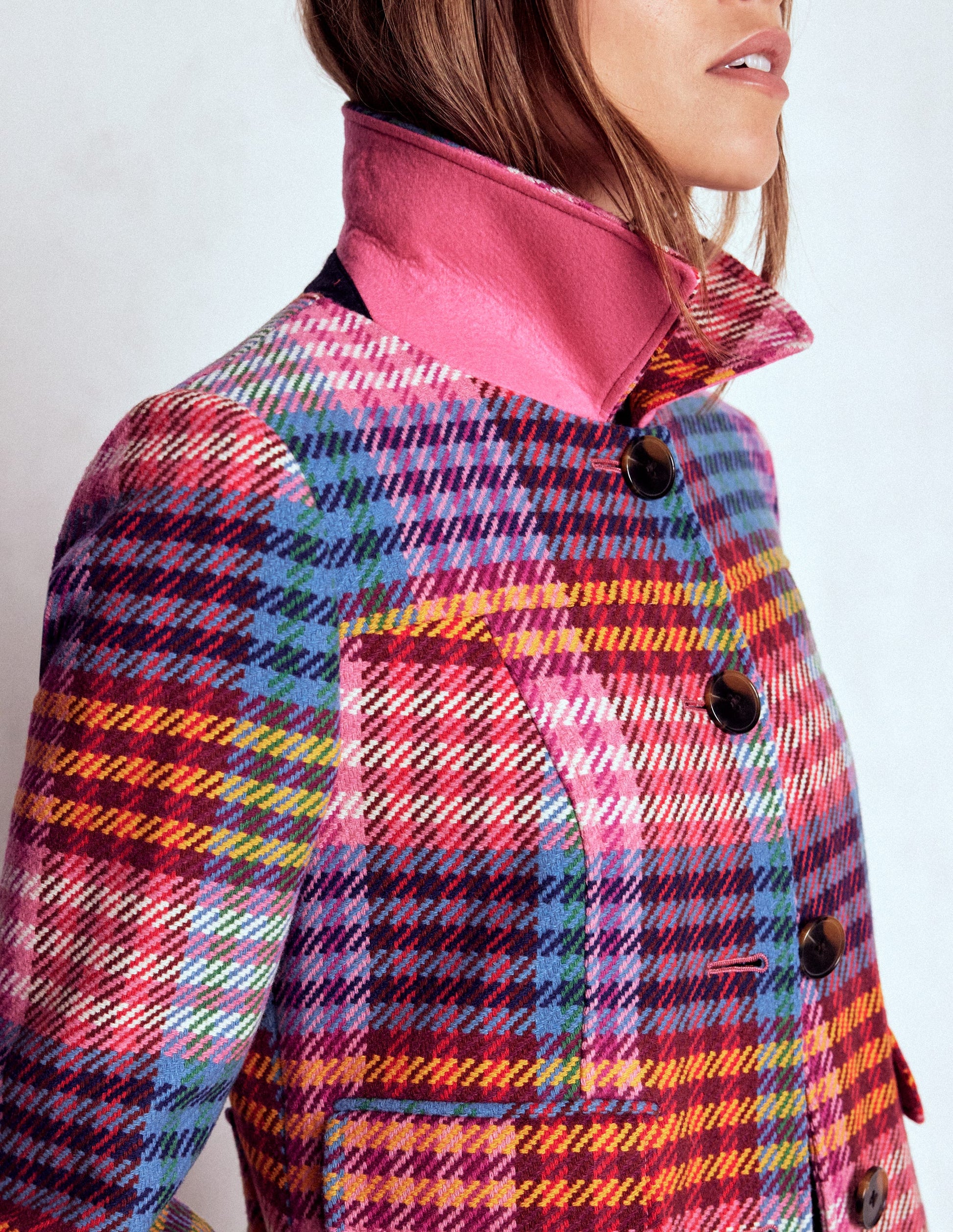 St Albans Coat-Rainbow Blanket Multi Gingham-8