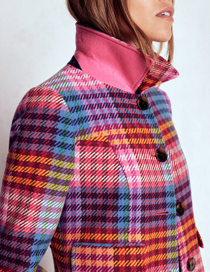 St Albans Coat-Rainbow Blanket Multi Gingham-8
