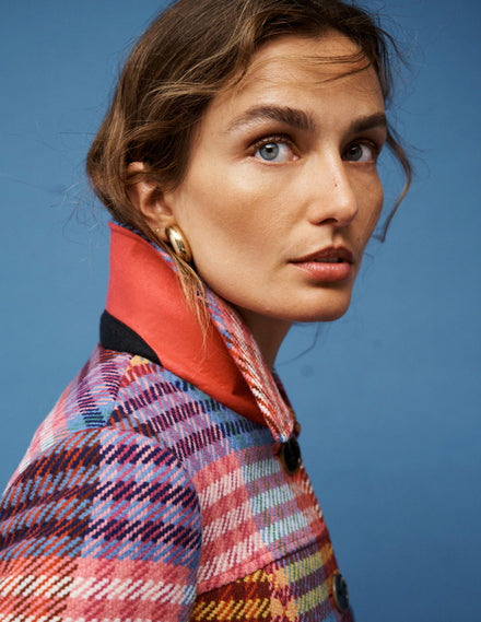 St Albans Coat-Rainbow Blanket Multi Gingham