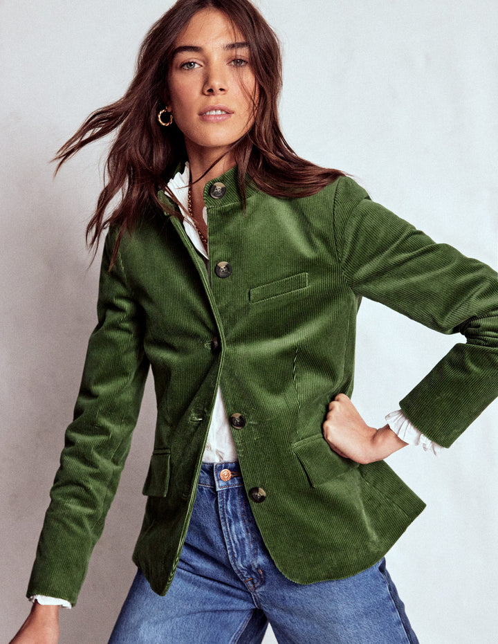 Military Cord Jacket-Fern