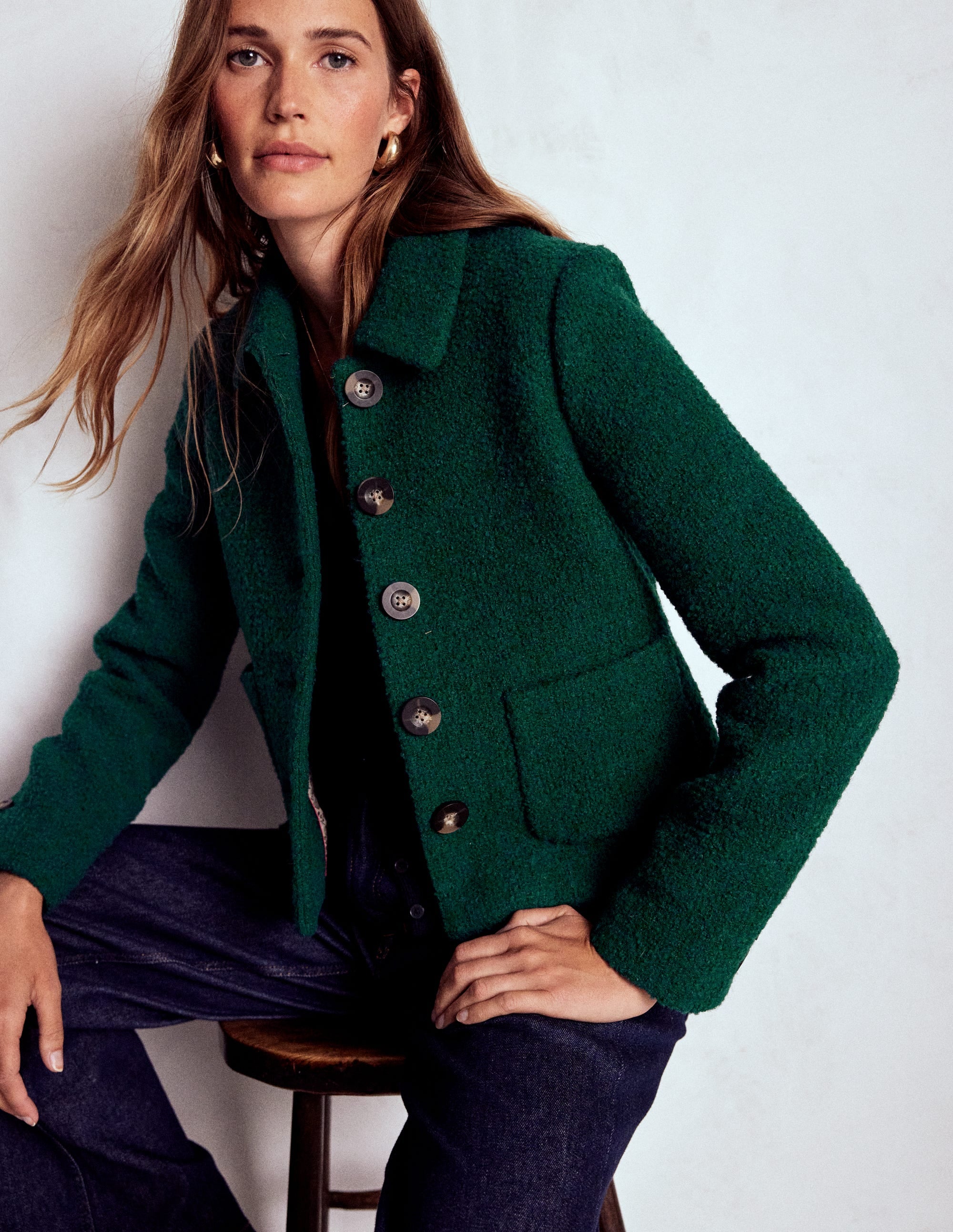 Knightsbridge Wool Jacket-Emerald Night - Image 1