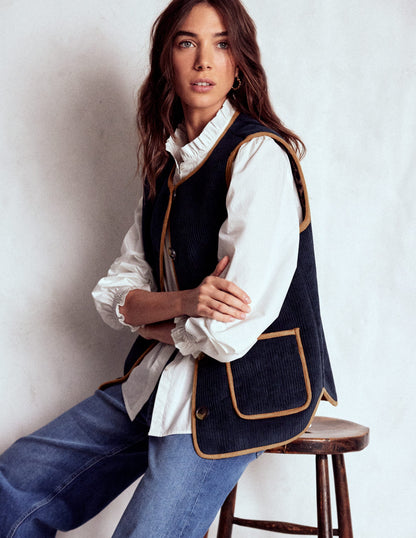 Clerkenwell Reversible Gilet-Navy, Leopard-5